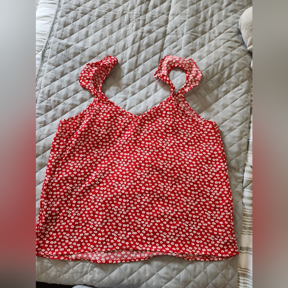 Red Floral Women's Top